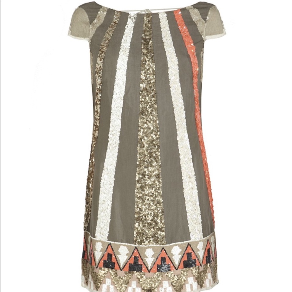 All Saints Aztec Dazzle sequin dress